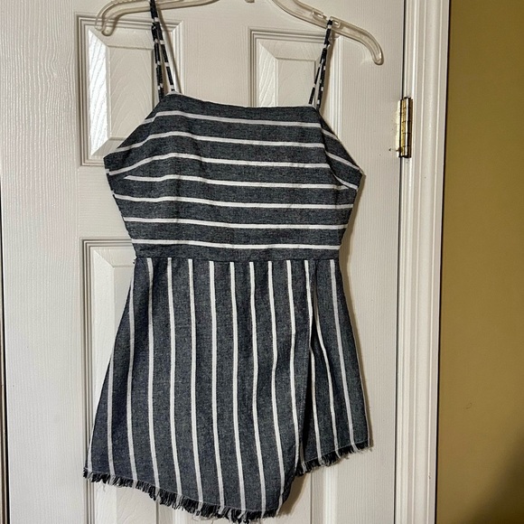 American Threads denim blue and White Striped Skirt Set - Picture 2 of 6